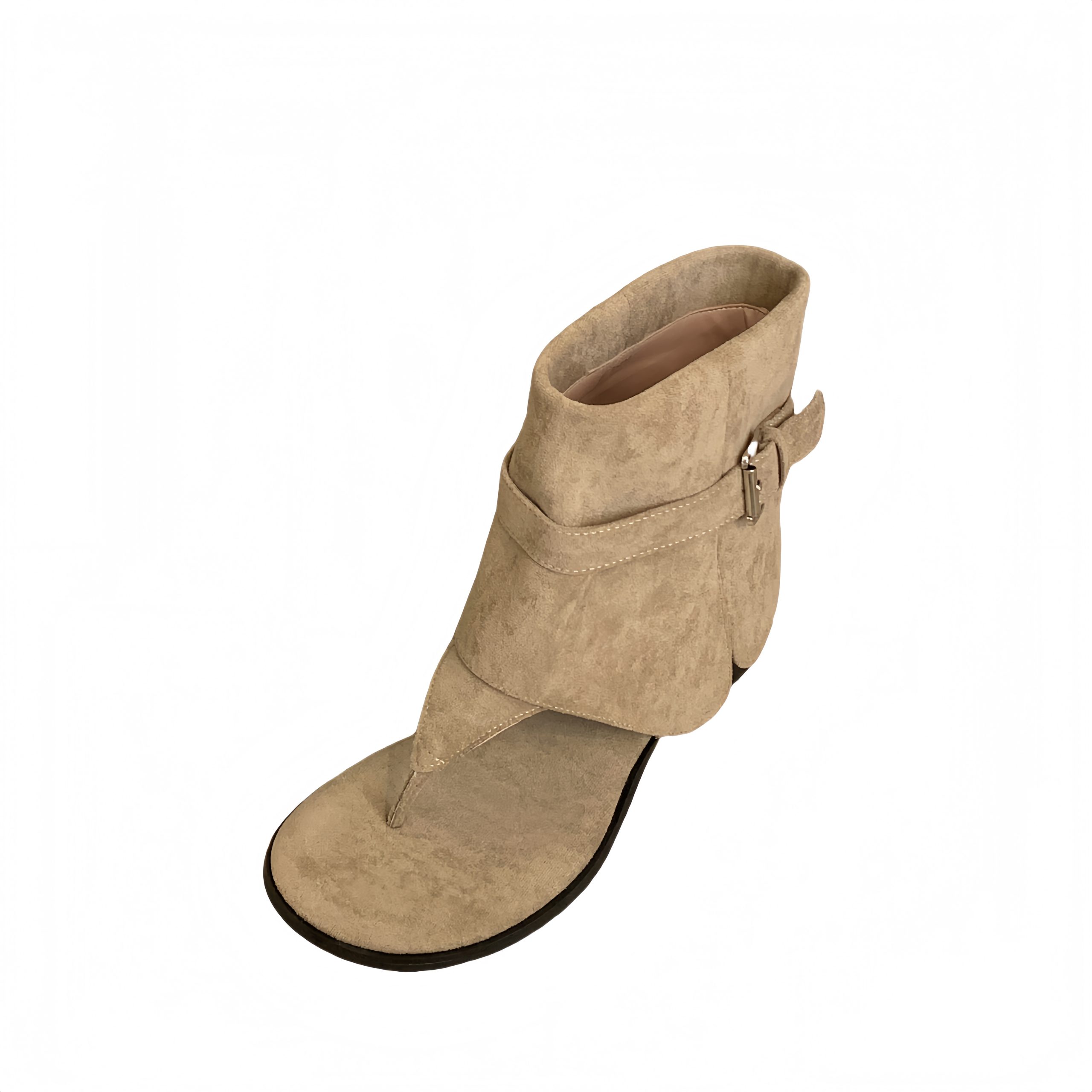 French Style Summer Sandal Boots 2025 New Korean Simple Chunky Heel Women's Sandals - Image 5