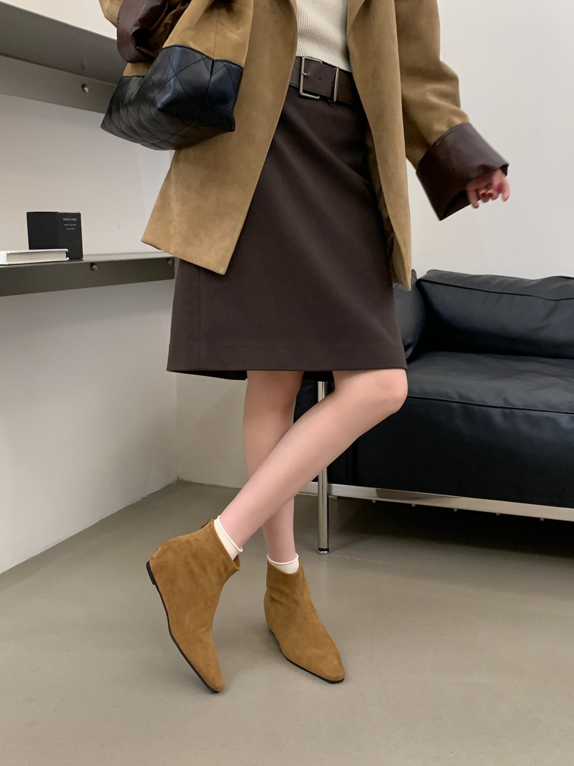 2026 New Autumn Winter Retro Square Toe Short Boots Women Slim Fit Fashion Ankle Boots - Image 4