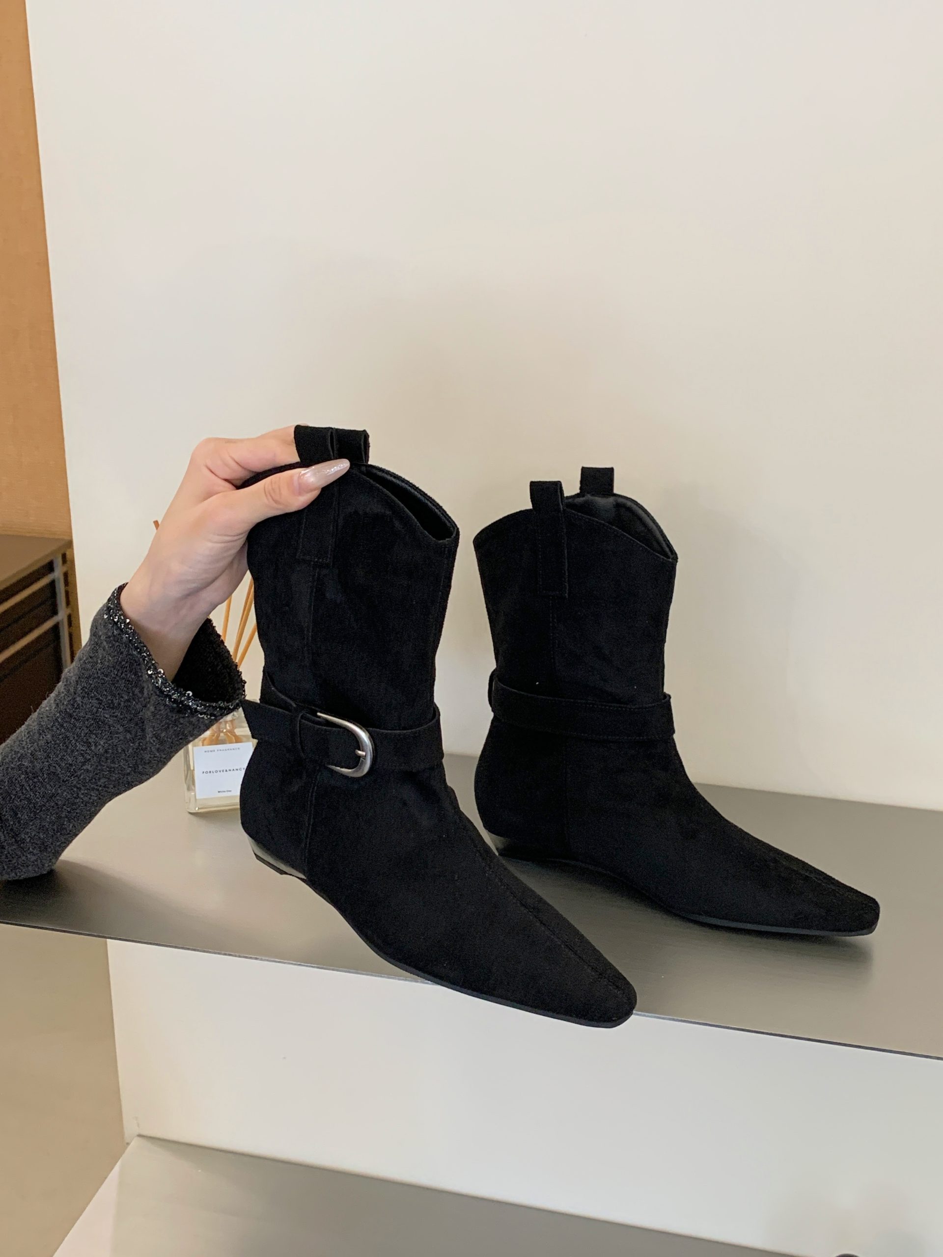 2026 New Autumn British Style Fashion Comfortable Retro Slim Short Boots with Buckle Suede Boots for Women - Image 4