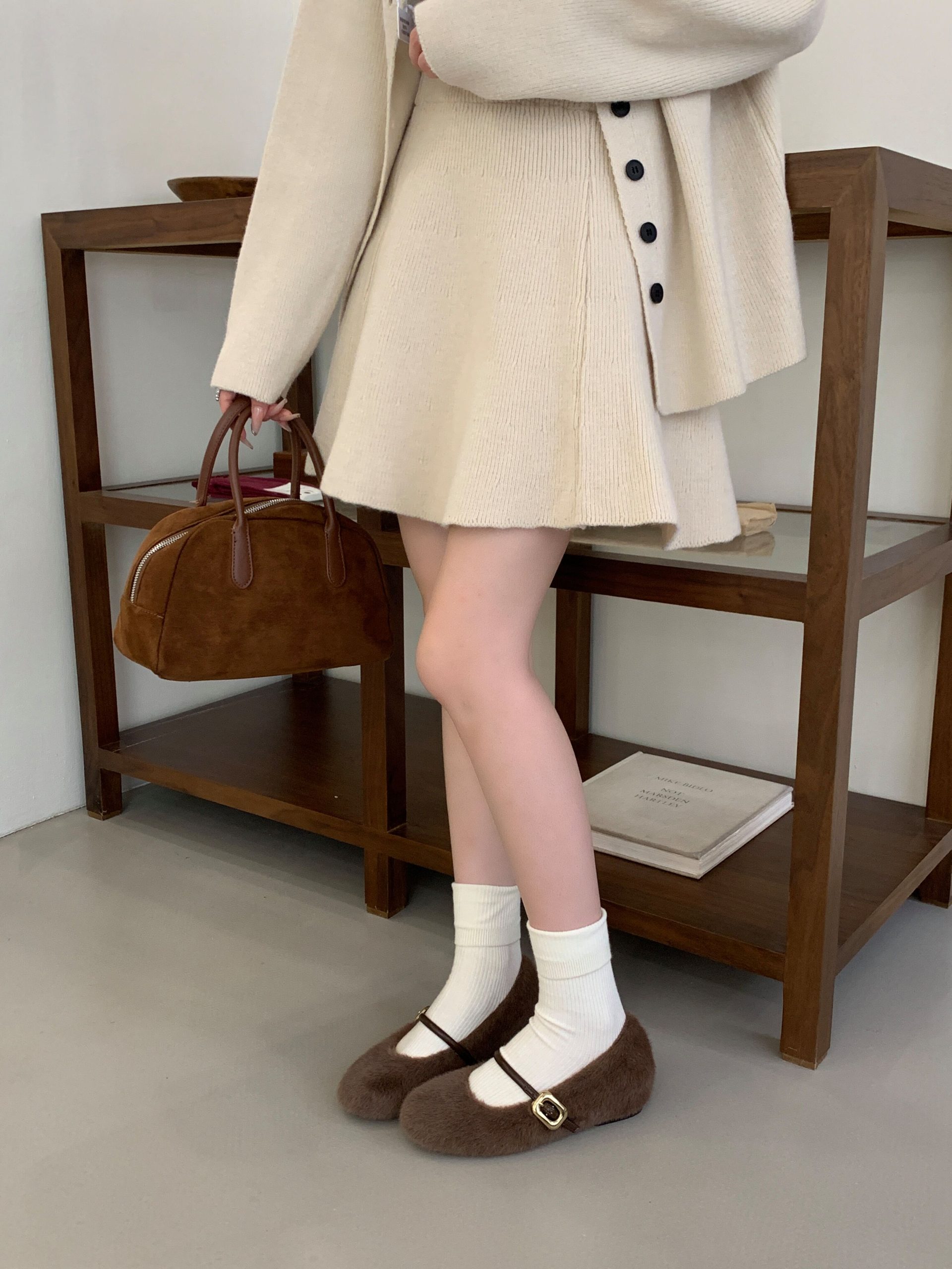 2025 Autumn New Furry Shoes Fleece Lined Warm Wedge Heel Women's Shoes - Image 2