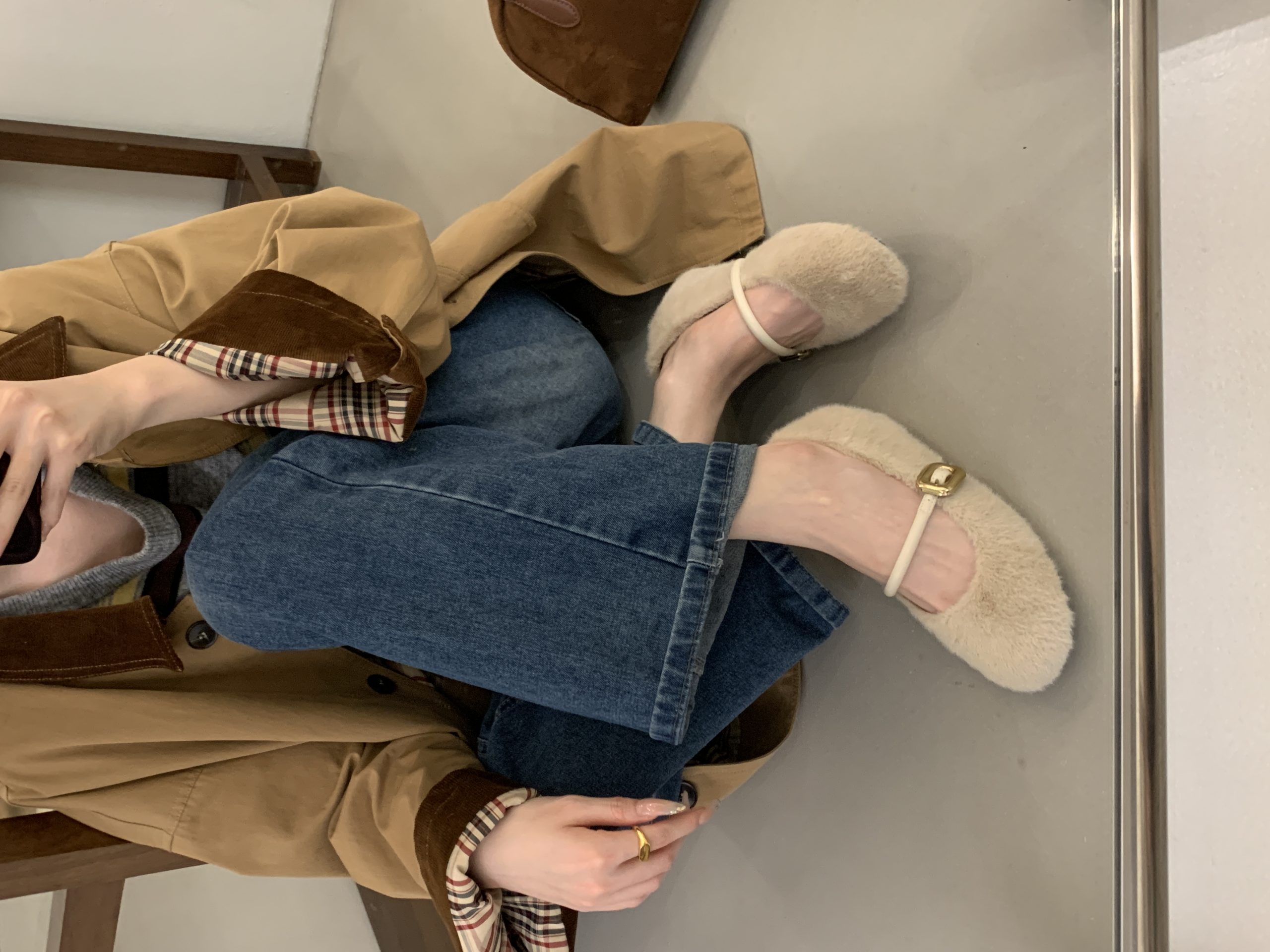 2025 Autumn New Furry Shoes Fleece Lined Warm Wedge Heel Women's Shoes - Image 3