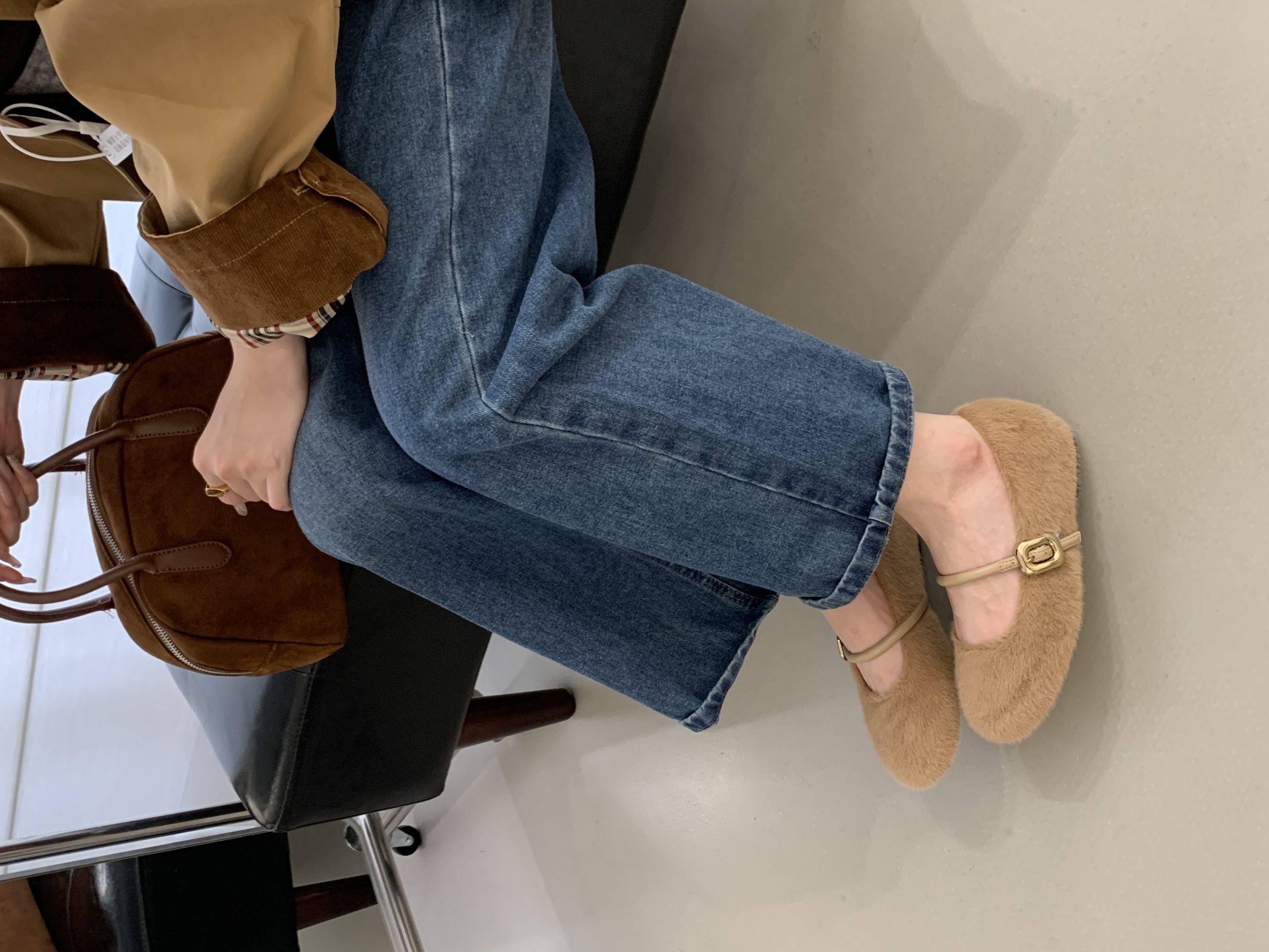 2025 Autumn New Furry Shoes Fleece Lined Warm Wedge Heel Women's Shoes - Image 4