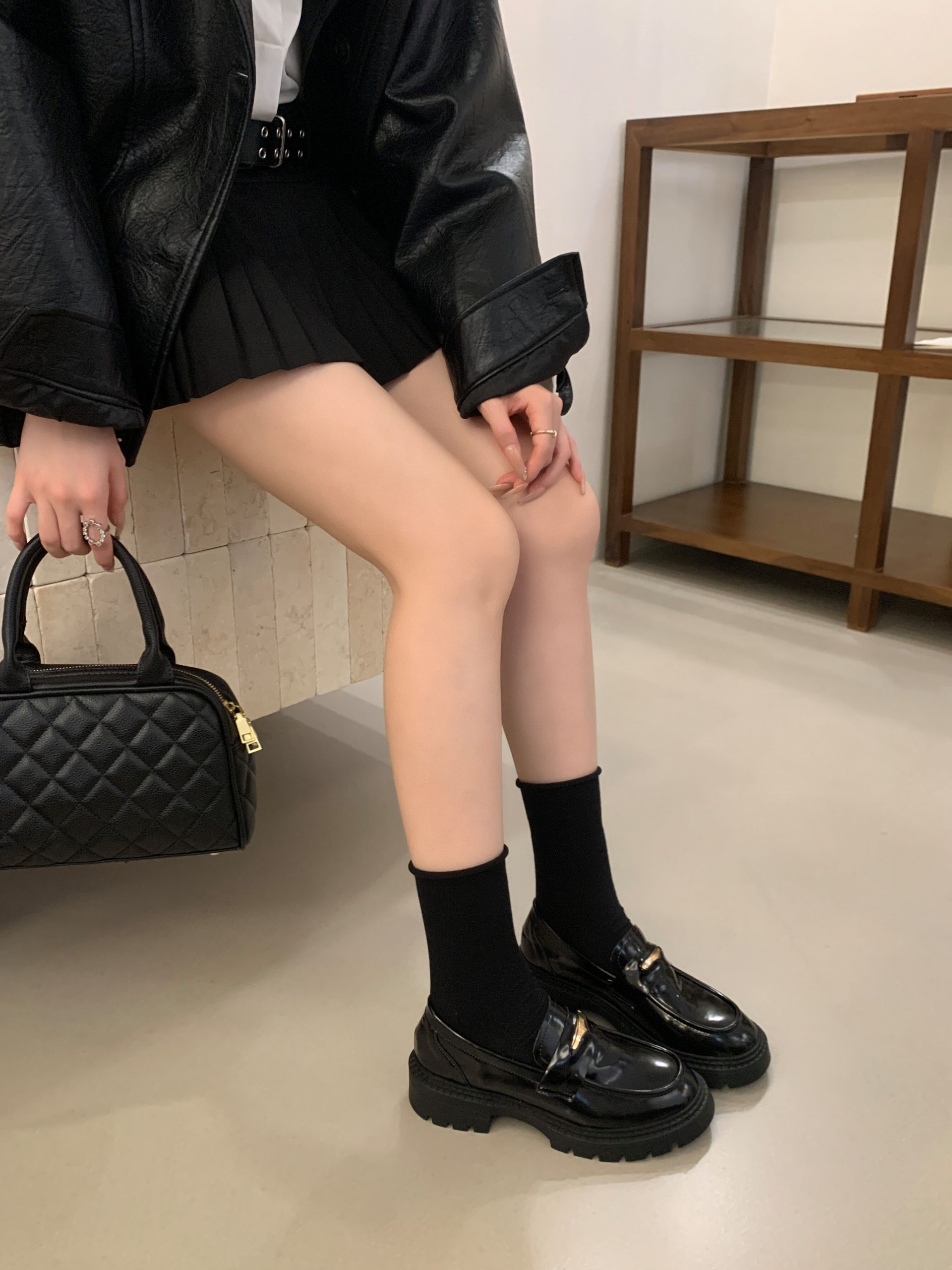 2025 Autumn New Loafer Shoes Thick Sole Anti-Slip Leather Shoes Metal Buckle Deep Mouth Single Shoes Chunky Heel - Image 2