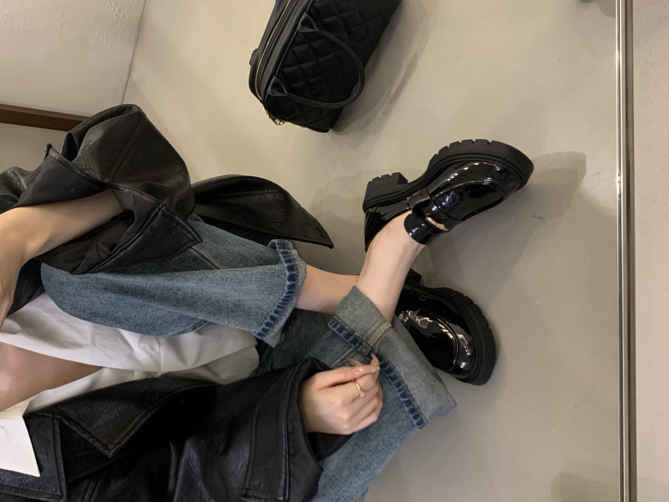 2025 Autumn New Loafer Shoes Thick Sole Anti-Slip Leather Shoes Metal Buckle Deep Mouth Single Shoes Chunky Heel - Image 4