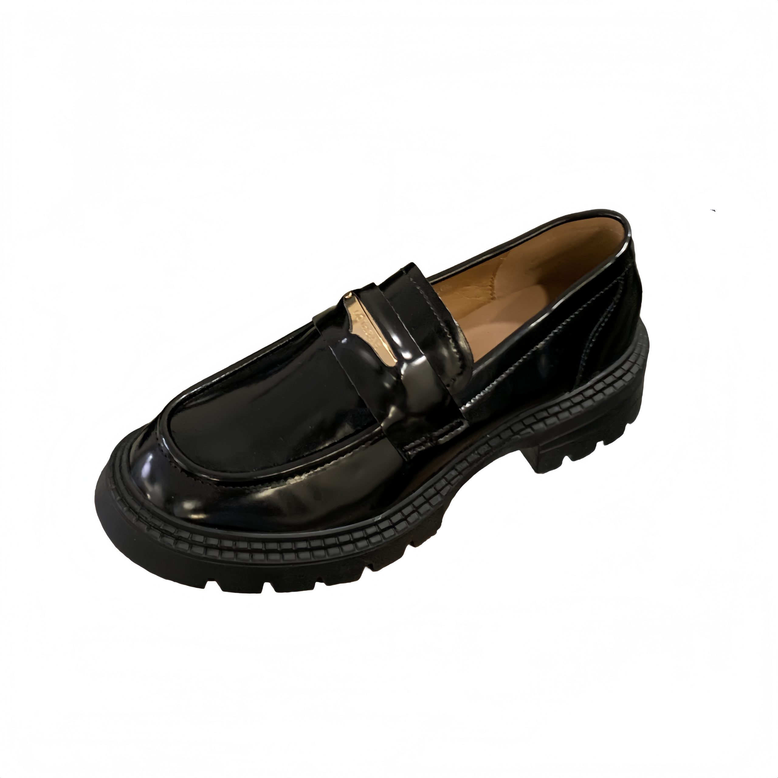 2025 Autumn New Loafer Shoes Thick Sole Anti-Slip Leather Shoes Metal Buckle Deep Mouth Single Shoes Chunky Heel - Image 5