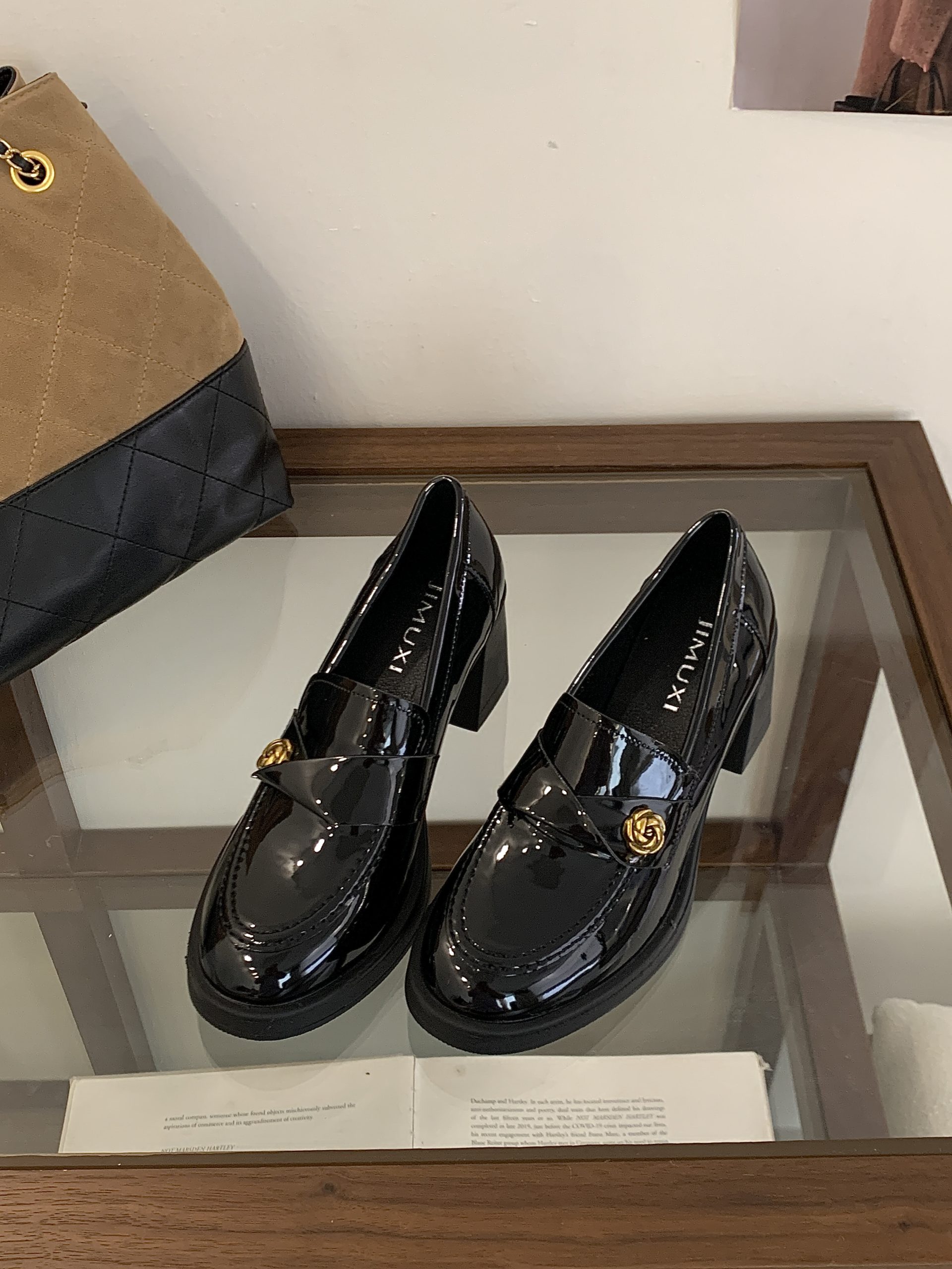 2026 New Korean Style Chunky Heel Women's Loafers Thick Sole Leather Shoes