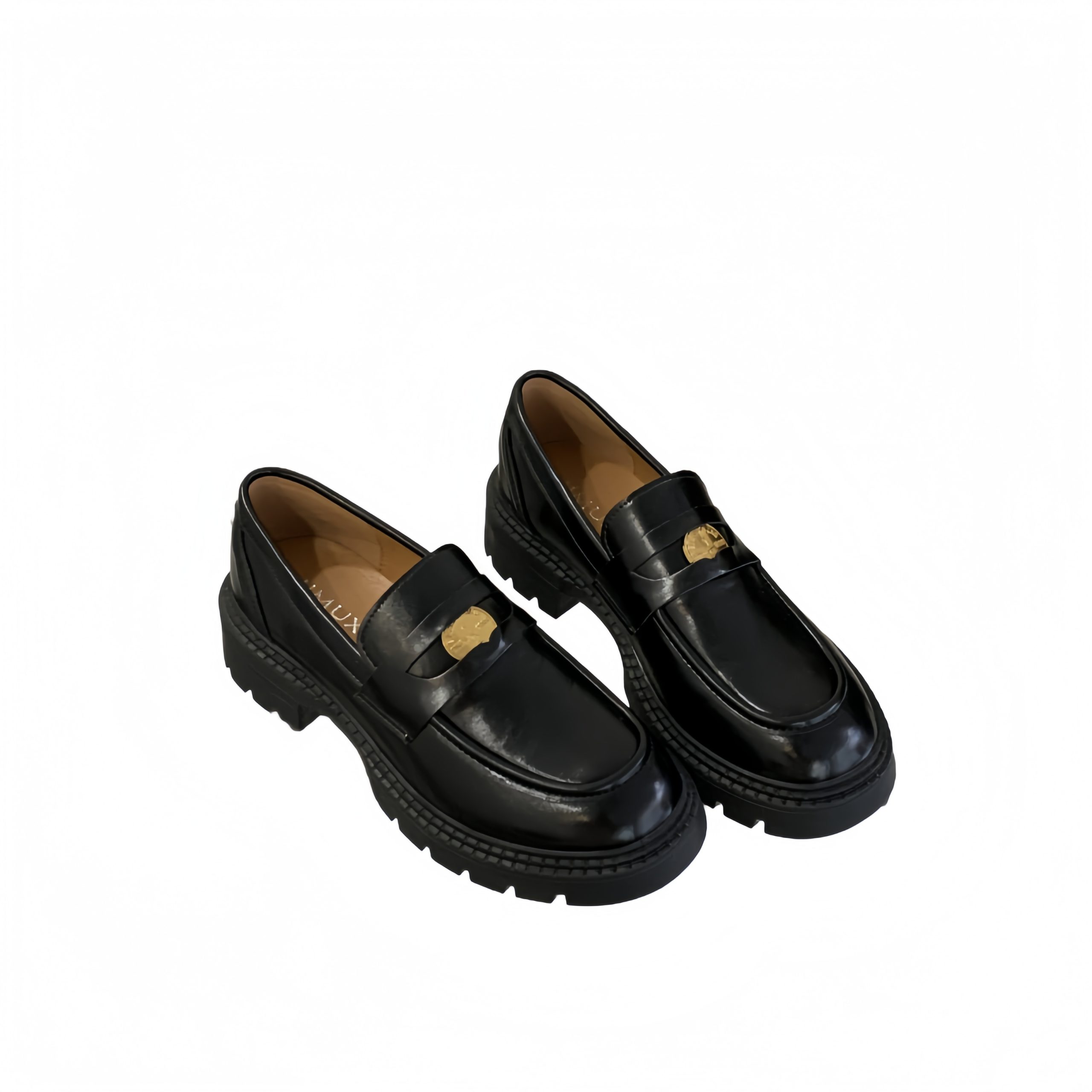 2026 New Style European and American Casual Versatile Deep Mouth Thick Sole Gold Coin Small Leather Shoes Four Seasons Deep Mouth Single Shoes - Image 5