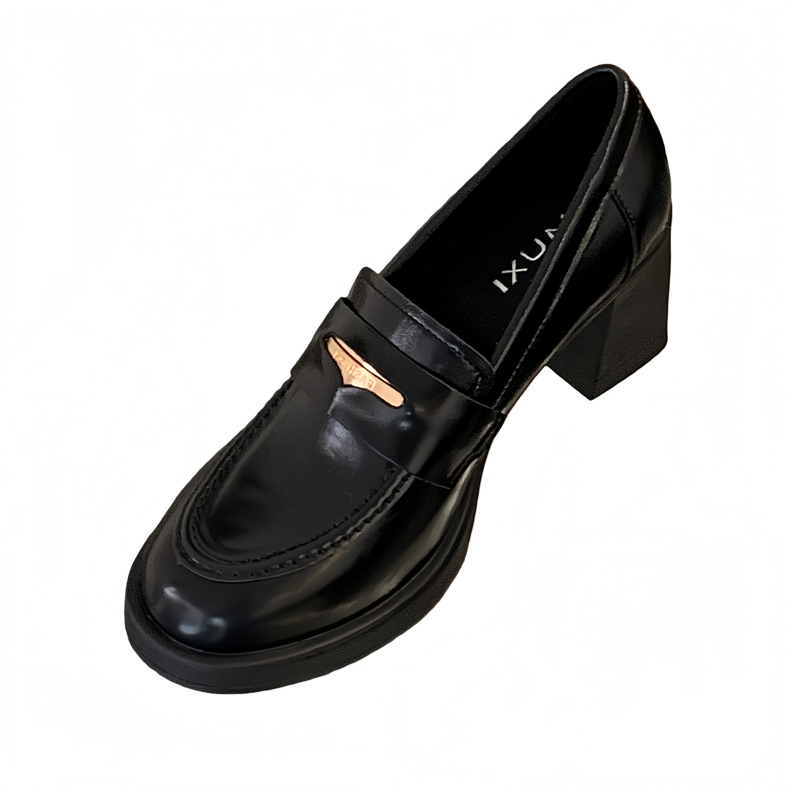 2026 New Style Korean Chunky Heel Loafer Shoes for Women - Retro PU Leather Low Top - Image 5